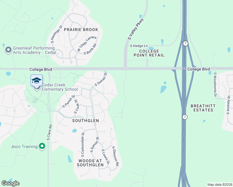 map of restaurants, bars, coffee shops, grocery stores, and more near 23940 West 112th Terrace in Olathe