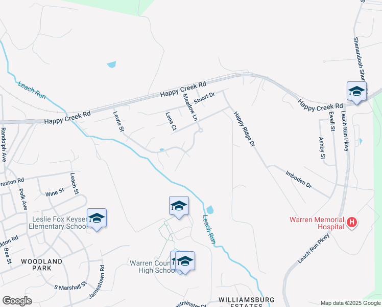 map of restaurants, bars, coffee shops, grocery stores, and more near 492 Lewis Street in Front Royal