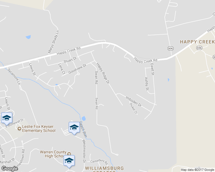 map of restaurants, bars, coffee shops, grocery stores, and more near 1135 Happy Ridge Drive in Front Royal