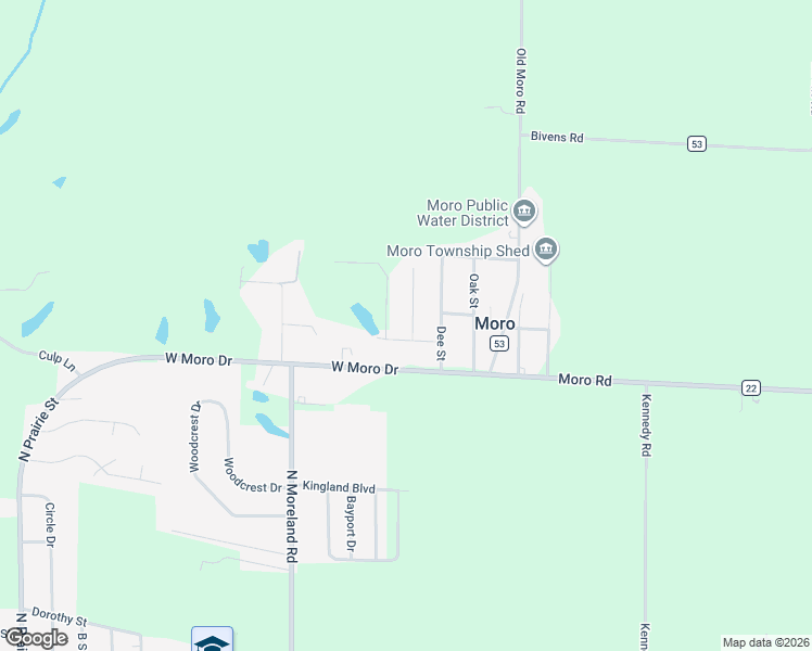 map of restaurants, bars, coffee shops, grocery stores, and more near 5 Magnolia Drive in Moro