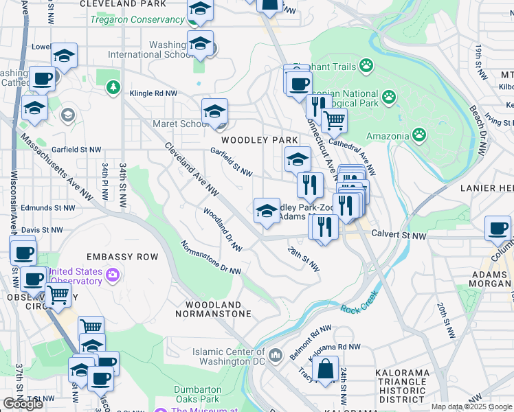 map of restaurants, bars, coffee shops, grocery stores, and more near 2821 29th Place Northwest in Washington