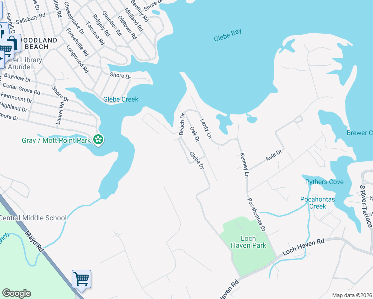 map of restaurants, bars, coffee shops, grocery stores, and more near 3325 Cedar Drive in Edgewater