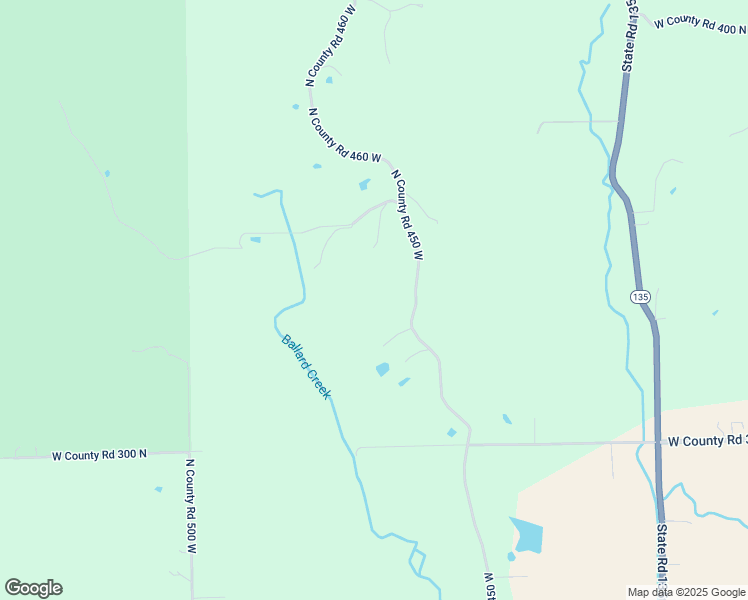 map of restaurants, bars, coffee shops, grocery stores, and more near 3456 North County Road 450 West in Freetown