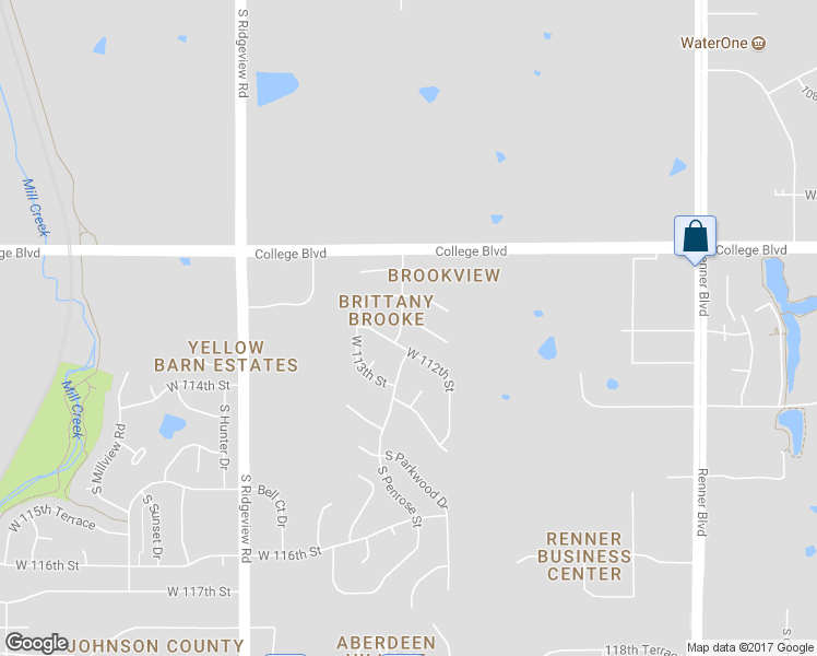map of restaurants, bars, coffee shops, grocery stores, and more near 17595 West 111th Court in Olathe