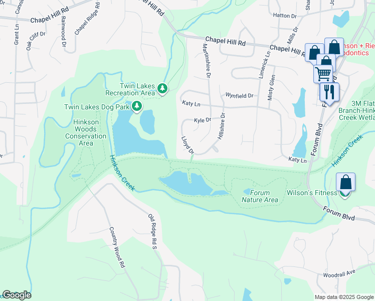 map of restaurants, bars, coffee shops, grocery stores, and more near 2400 Lloyd Court in Columbia