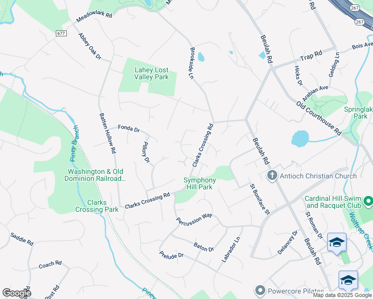 map of restaurants, bars, coffee shops, grocery stores, and more near 1835 Elgin Drive in Vienna