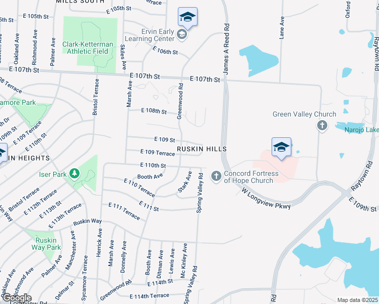 map of restaurants, bars, coffee shops, grocery stores, and more near 10929 Mckinley Drive in Kansas City
