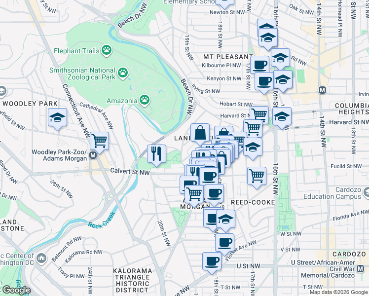 map of restaurants, bars, coffee shops, grocery stores, and more near 1860 Clydesdale Place Northwest in Washington
