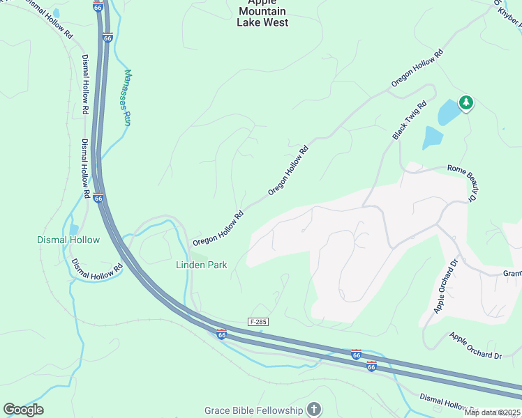 map of restaurants, bars, coffee shops, grocery stores, and more near 286 Oregon Hollow Road in Linden