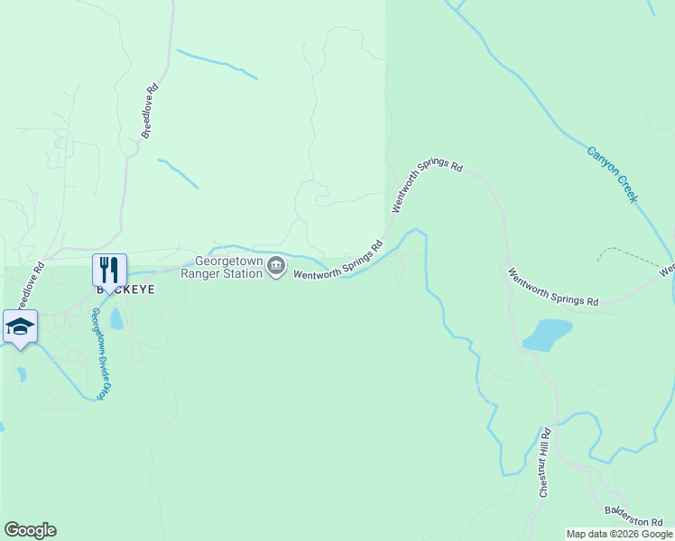 map of restaurants, bars, coffee shops, grocery stores, and more near 7691 Wentworth Springs Road in Georgetown