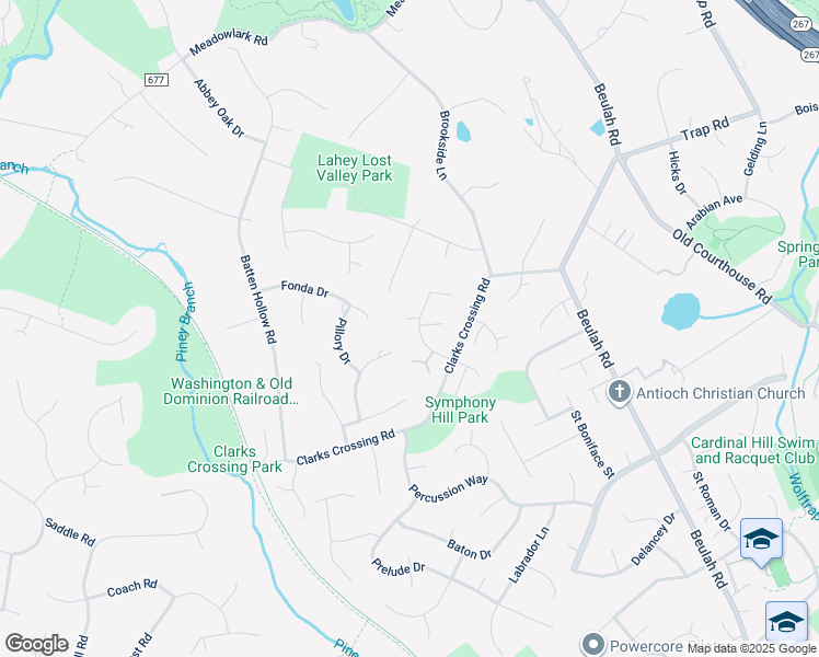 map of restaurants, bars, coffee shops, grocery stores, and more near 1834 Elgin Drive in Vienna