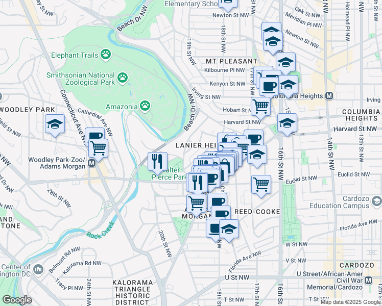 map of restaurants, bars, coffee shops, grocery stores, and more near 1820 Clydesdale Place Northwest in Washington