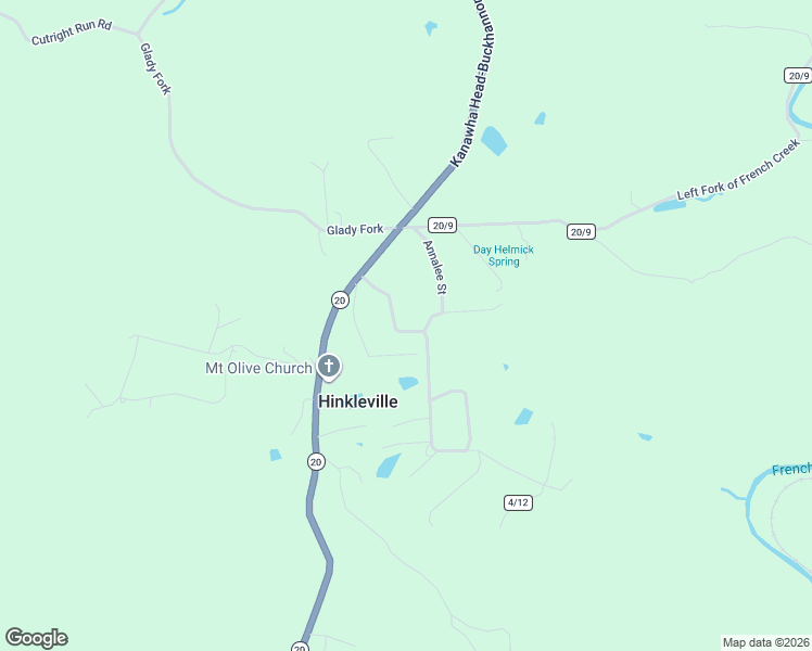 map of restaurants, bars, coffee shops, grocery stores, and more near 131 McCartney Road in Buckhannon