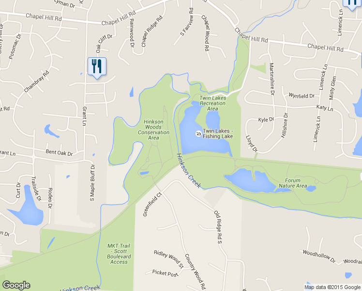 map of restaurants, bars, coffee shops, grocery stores, and more near County House Trail in Columbia