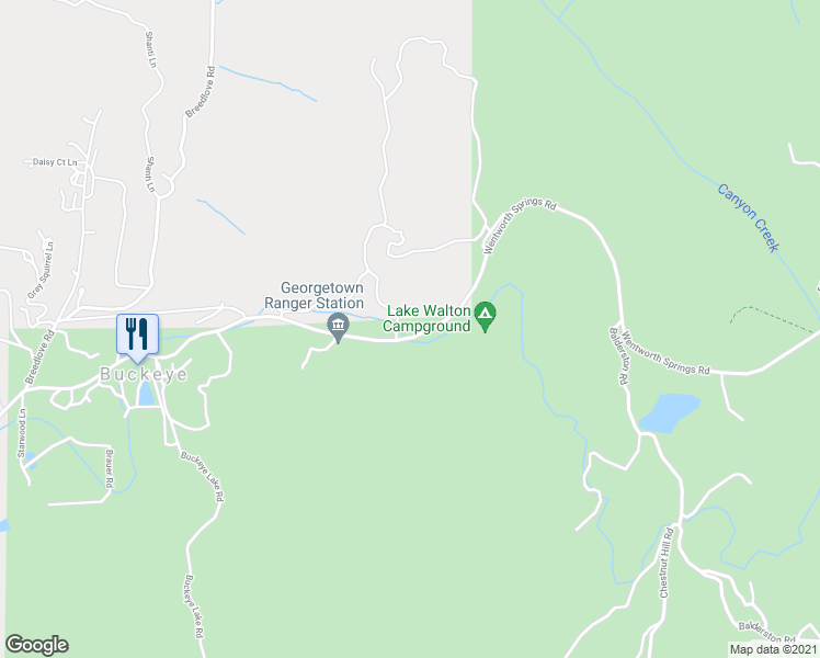 map of restaurants, bars, coffee shops, grocery stores, and more near 7691 Wentworth Springs Road in Georgetown