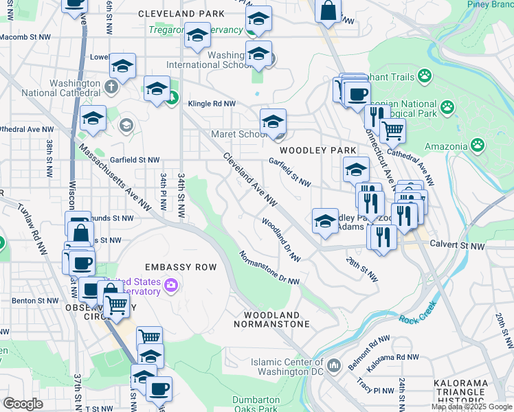 map of restaurants, bars, coffee shops, grocery stores, and more near 2700 31st Place Northwest in Washington
