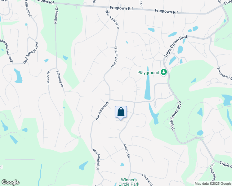 map of restaurants, bars, coffee shops, grocery stores, and more near 10888 War Admiral Drive in Union