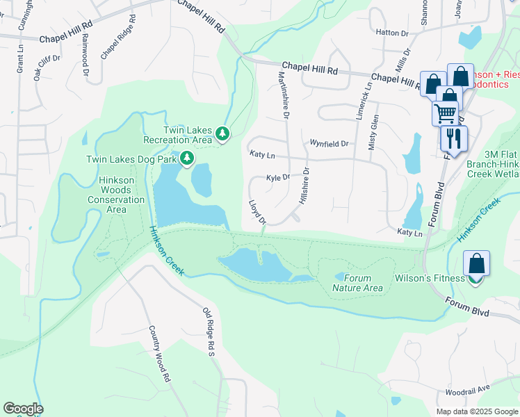 map of restaurants, bars, coffee shops, grocery stores, and more near 2400 Lloyd Court in Columbia