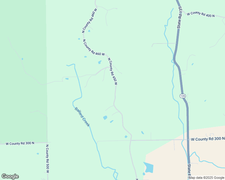 map of restaurants, bars, coffee shops, grocery stores, and more near 3456 North County Road 450 West in Freetown
