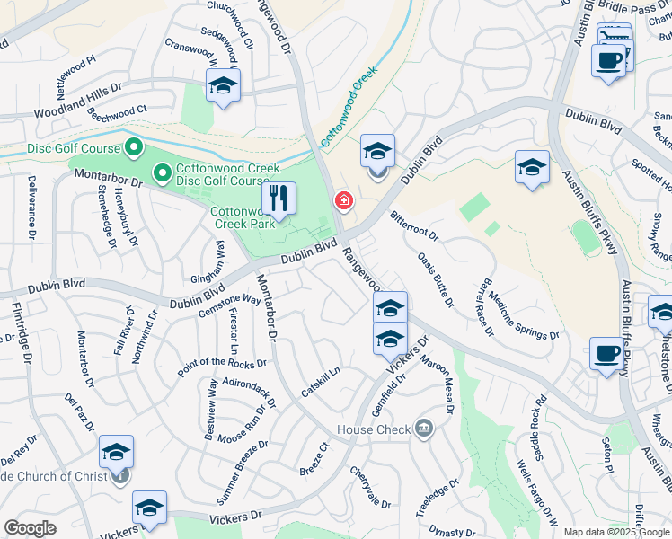 map of restaurants, bars, coffee shops, grocery stores, and more near 6470 Timber Bluff Point in Colorado Springs