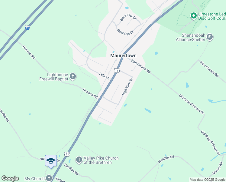 map of restaurants, bars, coffee shops, grocery stores, and more near 24662 Old Valley Pike in Maurertown