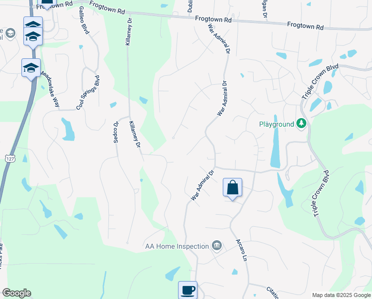map of restaurants, bars, coffee shops, grocery stores, and more near 1068 Charley Court in Union
