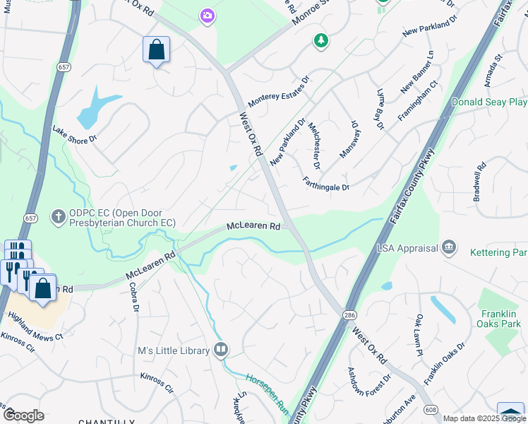 map of restaurants, bars, coffee shops, grocery stores, and more near 13111 Frog Hollow Court in Herndon