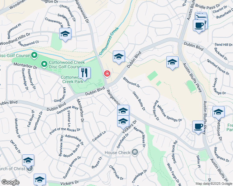 map of restaurants, bars, coffee shops, grocery stores, and more near 4125 Hogback Point in Colorado Springs