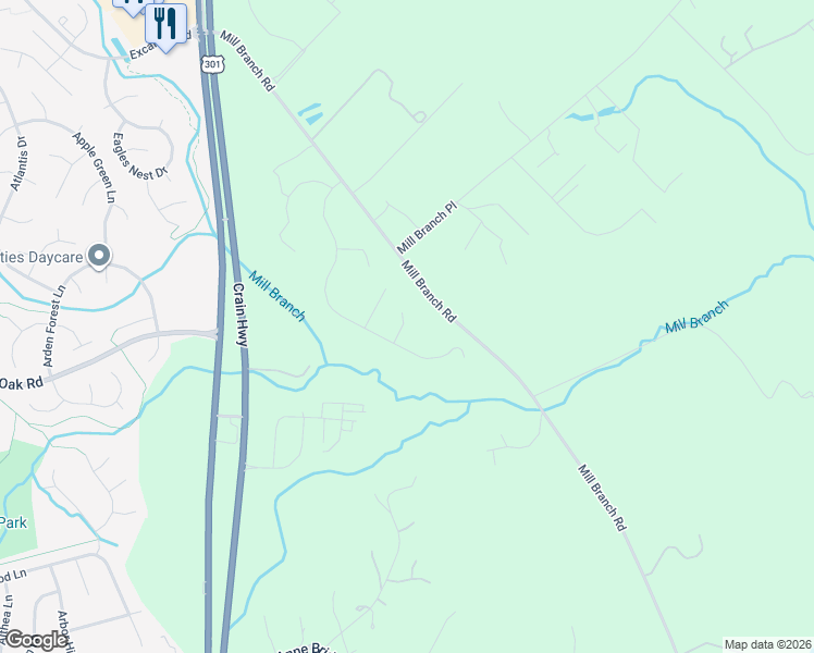 map of restaurants, bars, coffee shops, grocery stores, and more near in Bowie