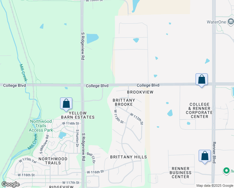 map of restaurants, bars, coffee shops, grocery stores, and more near 17647 111th Place in Olathe