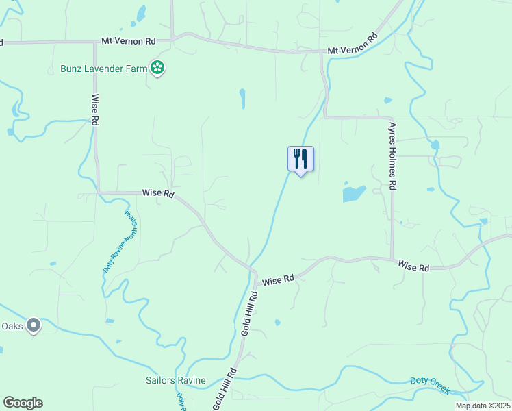 map of restaurants, bars, coffee shops, grocery stores, and more near 6181 Wise Road in Newcastle