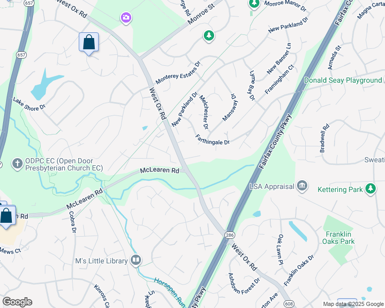 map of restaurants, bars, coffee shops, grocery stores, and more near 13102 Mares Neck Lane in Herndon