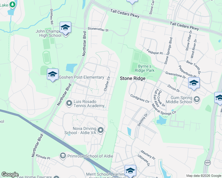 map of restaurants, bars, coffee shops, grocery stores, and more near 25041 Coats Square in Aldie