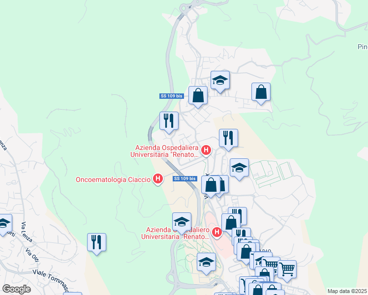 map of restaurants, bars, coffee shops, grocery stores, and more near 14 Traversa Via Giovanni Fiore in Catanzaro