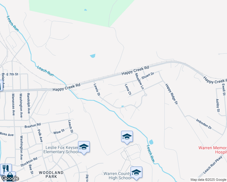 map of restaurants, bars, coffee shops, grocery stores, and more near 974 Vista Ridge Court in Front Royal