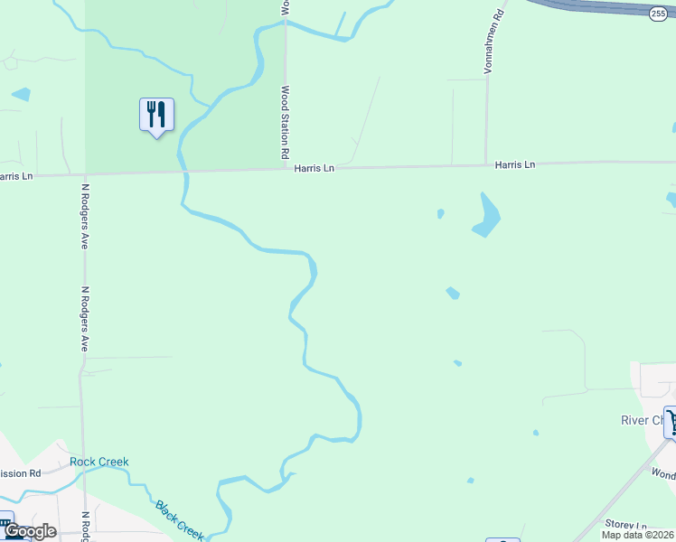 map of restaurants, bars, coffee shops, grocery stores, and more near 3098 Harris Lane in Alton