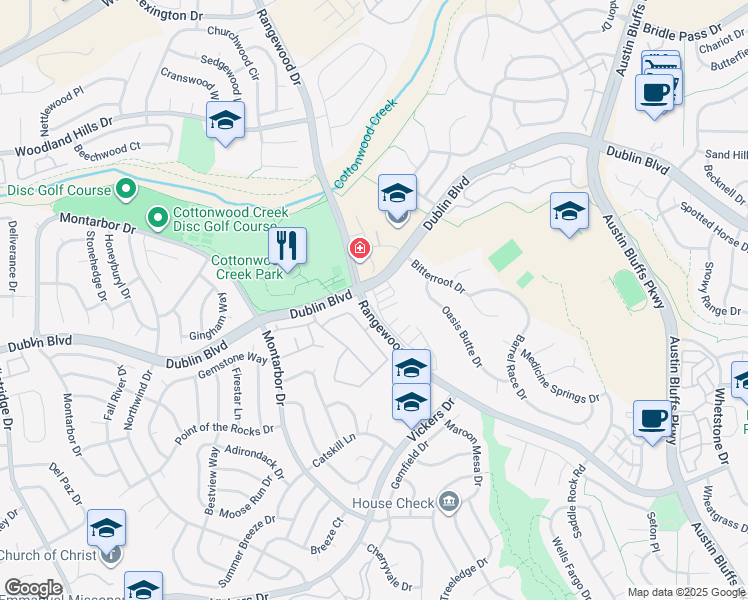 map of restaurants, bars, coffee shops, grocery stores, and more near 6565 Baytree Grove in Colorado Springs