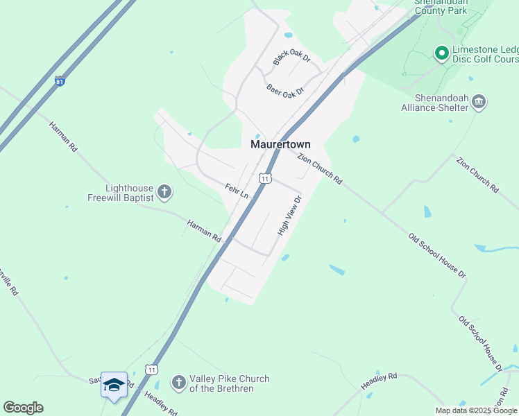 map of restaurants, bars, coffee shops, grocery stores, and more near 24662 Old Valley Pike in Maurertown