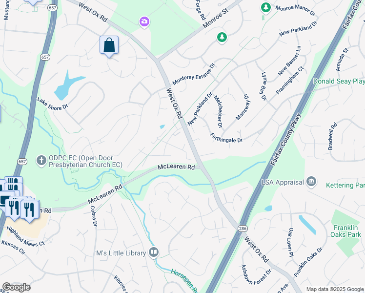 map of restaurants, bars, coffee shops, grocery stores, and more near 13114 Frog Hollow Court in Herndon