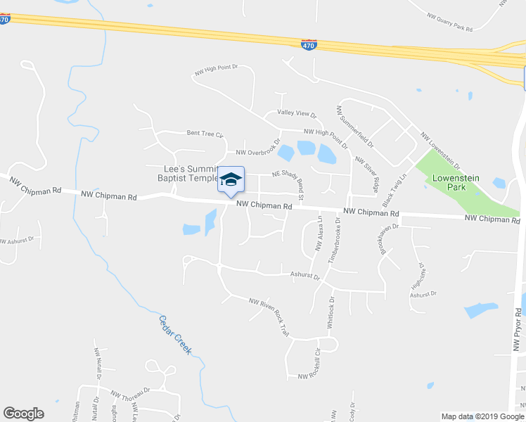 map of restaurants, bars, coffee shops, grocery stores, and more near 2511A Northwest Chipman Road in Lee's Summit