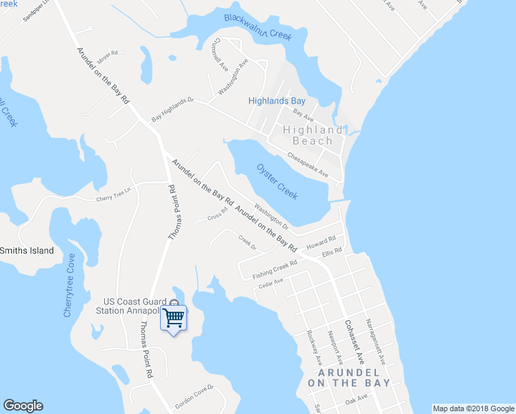 map of restaurants, bars, coffee shops, grocery stores, and more near 3398 Booker Road in Annapolis