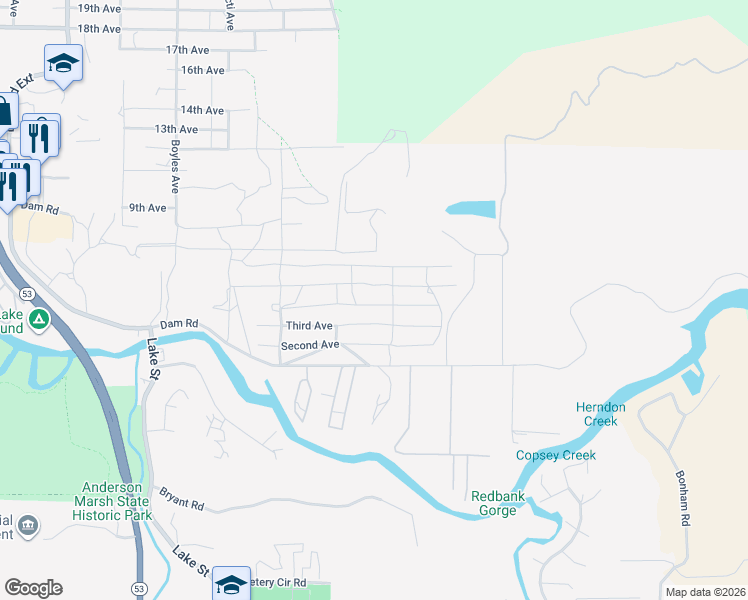 map of restaurants, bars, coffee shops, grocery stores, and more near 16582 4th Avenue in Clearlake