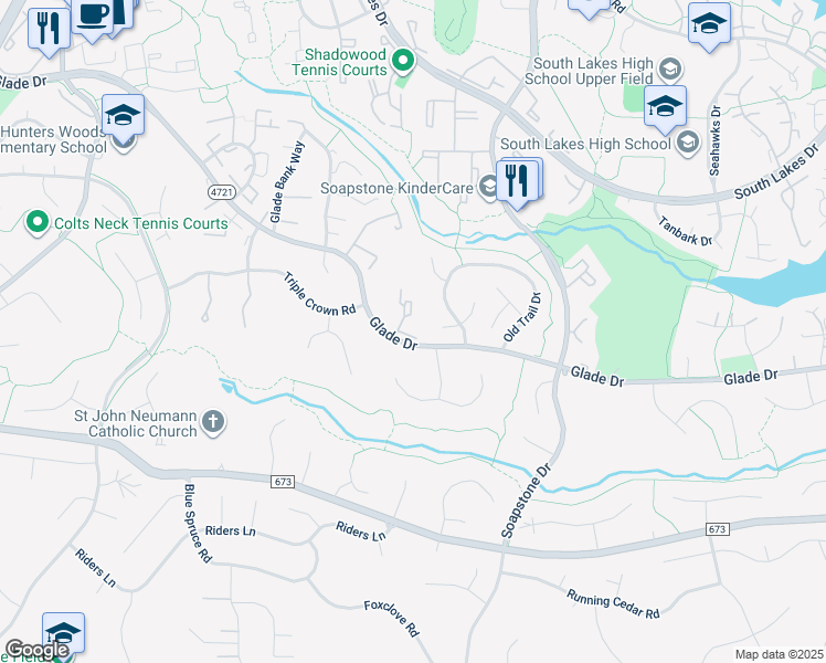 map of restaurants, bars, coffee shops, grocery stores, and more near 11690 Generation Court in Reston