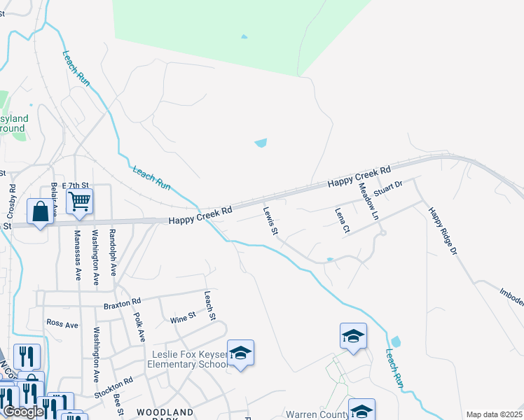 map of restaurants, bars, coffee shops, grocery stores, and more near 892 Cannon Street in Front Royal