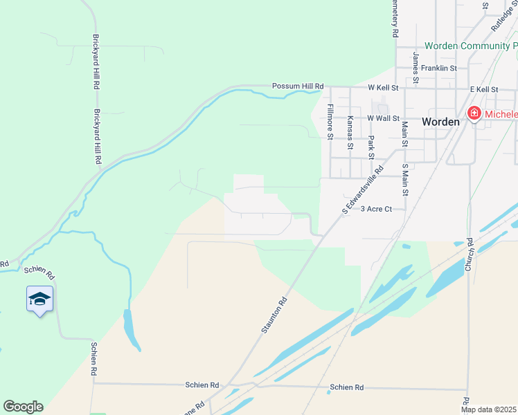 map of restaurants, bars, coffee shops, grocery stores, and more near 8820 Wildewood Drive in Worden
