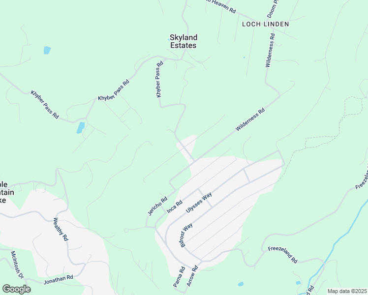 map of restaurants, bars, coffee shops, grocery stores, and more near Blue Sky Road in Skyland Estates