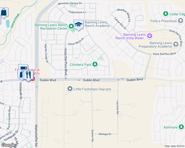 map of restaurants, bars, coffee shops, grocery stores, and more near 8338 Longleaf Lane in Colorado Springs