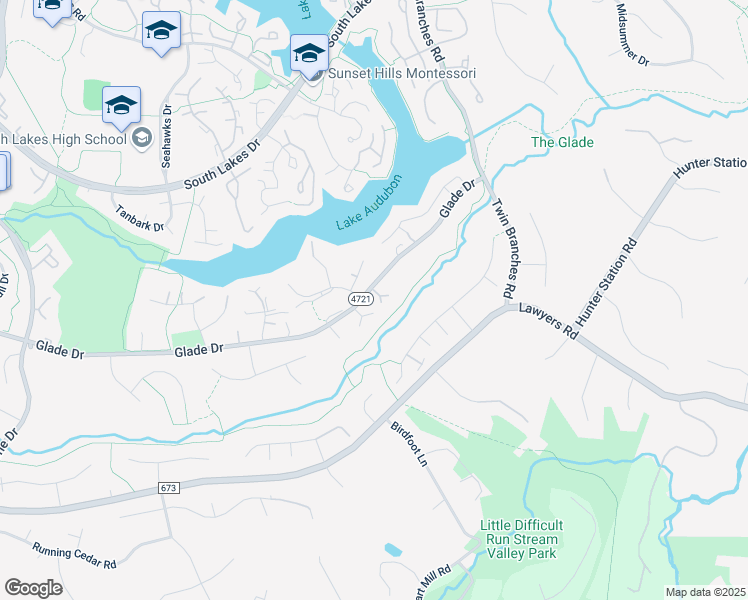 map of restaurants, bars, coffee shops, grocery stores, and more near 11129 Glade Drive in Reston