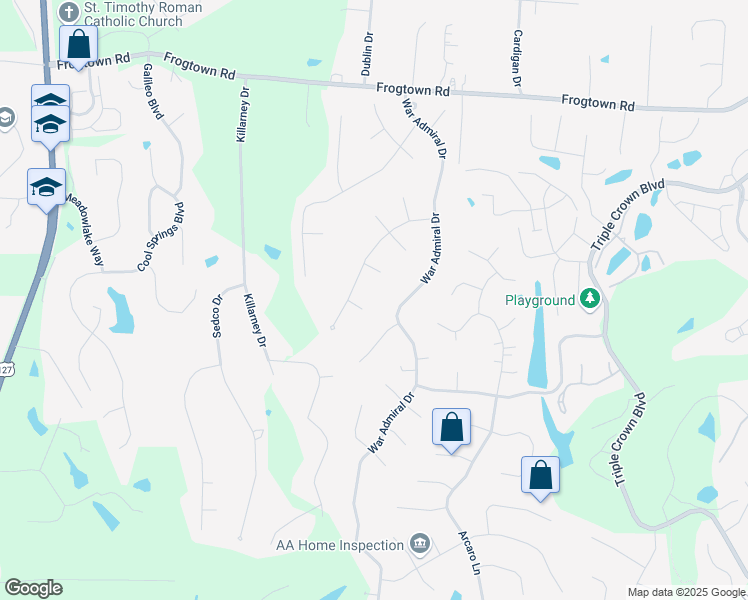 map of restaurants, bars, coffee shops, grocery stores, and more near 10753 Spokane Court in Union