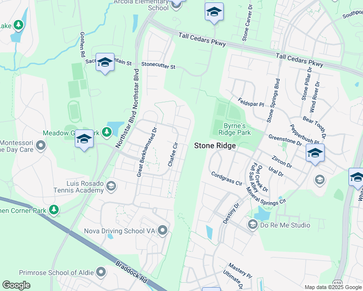 map of restaurants, bars, coffee shops, grocery stores, and more near 24921 Coats Square in Aldie
